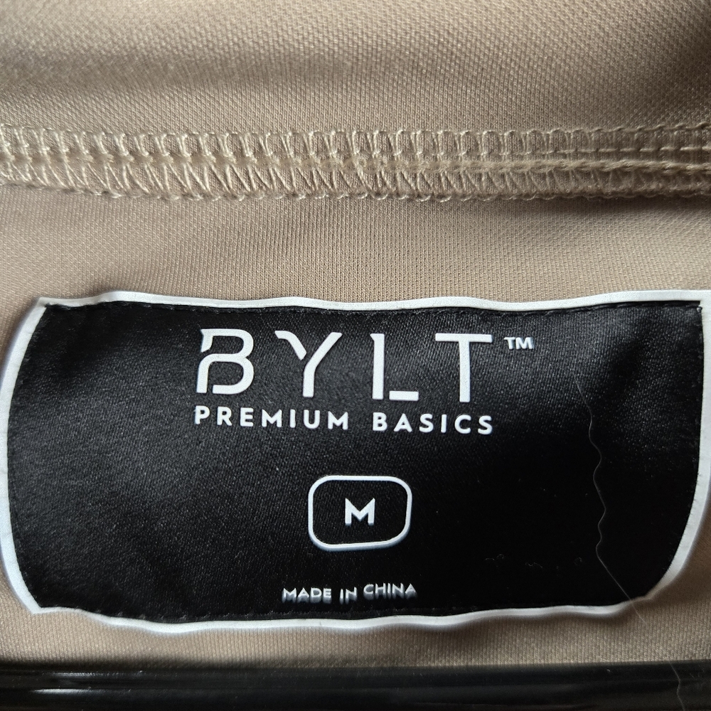 BYLT Premium Basics Elite Drop Cut Performance Pullover Hoodie Pocket Sand - Picture 10 of 15
